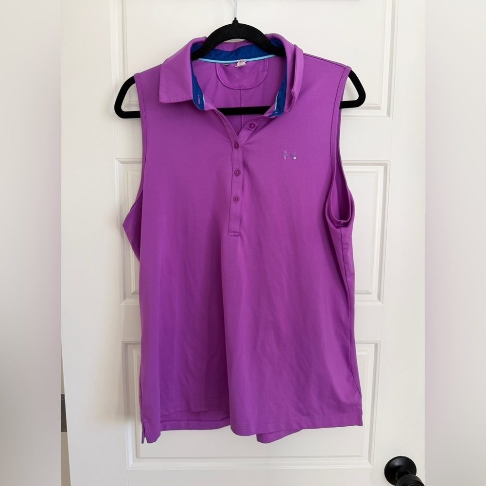 Under Armour Women's Vibrant Purple Sleeveless Top for Golf / Tennis